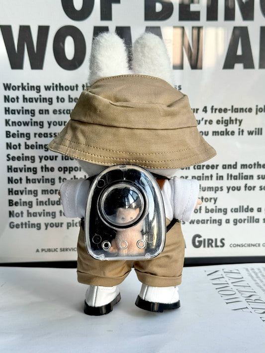 17Cm Rag Doll Clothes, Glue-Elastic Blind Box Pendant Clothes Trendy One-Piece Suits, Cat-Raising Labubu